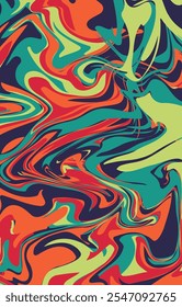 Psychedelic, vibrant with swirls of colour. abstract shapes and three-layer design Perfect for music festival posters and retro-inspired art. It has a beautiful and powerful appearance.