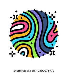 psychedelic visuals rave retro color icon vector. psychedelic visuals rave retro sign. isolated symbol illustration