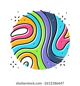 psychedelic visuals rave retro color icon vector. psychedelic visuals rave retro sign. isolated symbol illustration