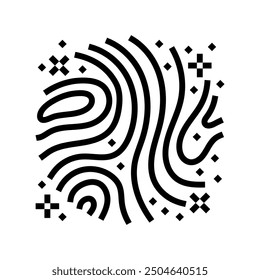 Imágenes psicodélicas Rave Vector de icono de línea retro. Imágenes psicodélicas Rave signo retro. Ilustración negra de símbolo de contorno aislado