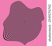 Psychedelic Warped Lines Optical Illusion Texture. Abstract Geometric Background Vector Design. Black and White Modern Pattern Op Art Illustration.