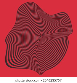 Psychedelic Warped Lines Optical Illusion Texture. Abstract Geometric Background Vector Design. Black and White Modern Pattern Op Art Illustration.