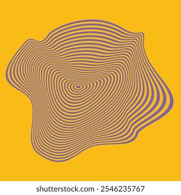 Psychedelic Warped Lines Optical Illusion Texture. Abstract Geometric Background Vector Design. Black and White Modern Pattern Op Art Illustration.