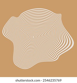 Psychedelic Warped Lines Optical Illusion Texture. Abstract Geometric Background Vector Design. Black and White Modern Pattern Op Art Illustration.