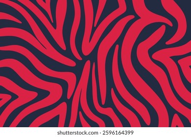 Psychedelic Wavy Abstract Pattern with Bold Red and Dark Contrast – Retro Optical Illusion Background