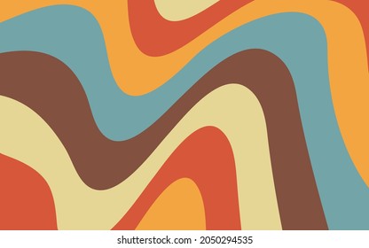 Psychedelic wavy groovy retro background