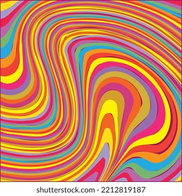 Líneas onduladas psicodélicas.textura marbeling, diseño gráfico de papel pintado multicolor.diseño de ilustración vectorial de marbleling líquido.