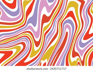 Psychedelic wavy lines.marbling texture stripes, Multicolored wallpaper graphic design.Wavy Swirl Seamless Pattern Groovy Background, Wallpaper, Print, fabric.