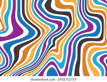 Líneas onduladas psicodélicas.rayas de textura de mármol, papel pintado multicolor diseño gráfico.Wavy Swirl Seamless Pattern Groovy Fondo, Papel pintado, impresión, tela.