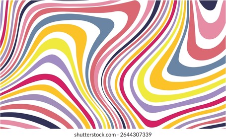 Líneas onduladas psicodélicas. rayas de textura de mármol, Diseño gráfico de Fondo de pantalla multicolor. Patrón ondulado sin costuras.