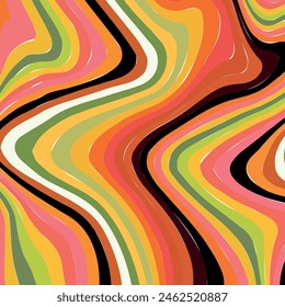 Líneas onduladas psicodélicas. Fondo de impresión de ondas, patrón transparente. Patrón de remolino de acrílico de mármol. Diseño gráfico de Fondo de pantalla multicolor. Mármol líquido para crear obras de arte e impresiones. 