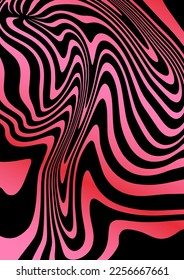 Psychedelic wavy pattern. Gradient y2k abstract background. Retro backdrop. Vector design for social media, poster.