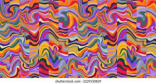 Psychedelic wavy seamless vector pattern