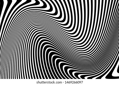 Psychedelic wavy stripes. Vector illustration  