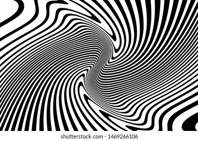 Psychedelic wavy stripes. Vector illustration  