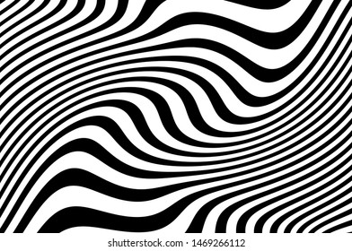 Psychedelic wavy stripes. Vector illustration   