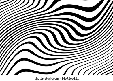 Psychedelic wavy stripes. Vector illustration  