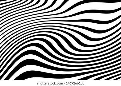 Psychedelic wavy stripes. Vector illustration  