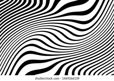 Psychedelic wavy stripes. Vector illustration  
