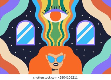 Psychedelic Woman With Third Eye