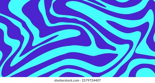 Psychedelic y2k wave background. Retro fun print bright psychedelic. Y2K marble wave wallpaper. Vector illustration