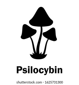 Psychedelics mushrooms vector icon on white background