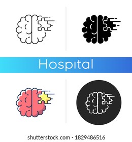 Psychiatric Ward Icon. Mental Health Hospital. Psychiatric Hospital. Asylum. Psychiatrist. Mental Disorders Treatment. Linear Black And RGB Color Styles. Isolated Vector Illustrations