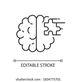 Psychiatric ward linear icon. Mental health hospital. Psychiatric hospital. Asylum. Psychiatrist. Thin line customizable illustration. Contour symbol. Vector isolated outline drawing. Editable stroke