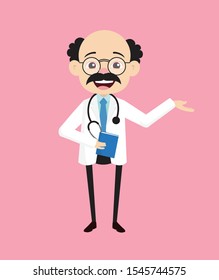 Psychiatrist - Holding a Book and Presenting Vector
