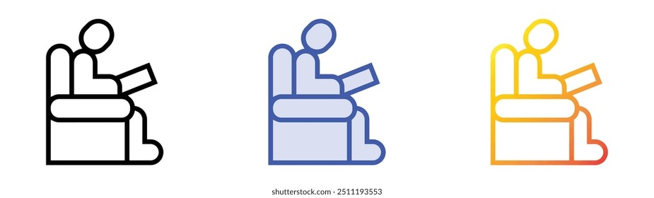 psychiatrist icon. Linear, Blue Fill and Gradient Style Design Isolated On White Background