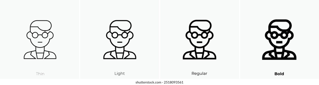 psychiatrist icon. Thin, Light Regular And Bold style design isolated on white background