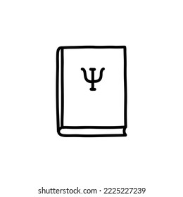psychiatry book doodle icon, vector illustration