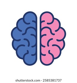 psychiatry brain split into two hemispheres