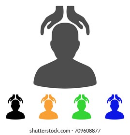 Psychiatry Hands vector icon. Style is a flat graphic symbol in grey, black, yellow, blue, green color variants. Designed for web and mobile apps.