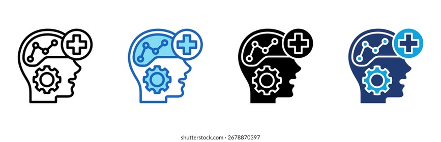 Icono de psiquiatría Multi Style Ilustración vectorial