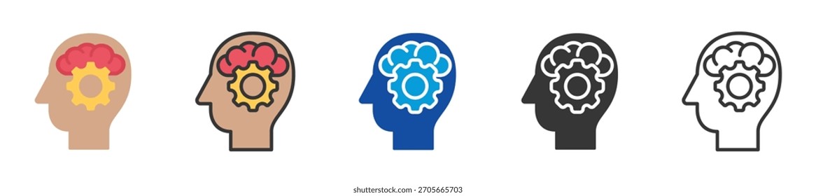 psychiatry icon set multi style various collection