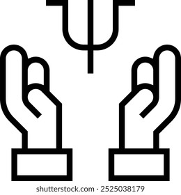 Psychiatrie-Symbol. Dünnes lineares Design einzeln auf weißem Hintergrund