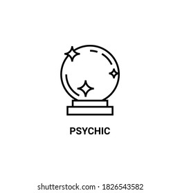 icono de línea vectorial de bola psíquica
