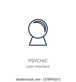 Psychic icon. Thin linear psychic outline icon isolated on white background from user interface collection. Line vector sign, symbol for web and mobile