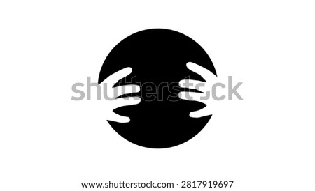 Psychic and medium symbol, black isolated vector silhouette