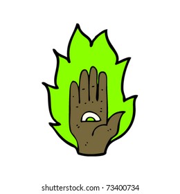 psychic symbol hand cartoon