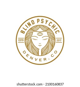 Psychic Woman Portrait Logo Inspiration, Gypsy, Wine Brand