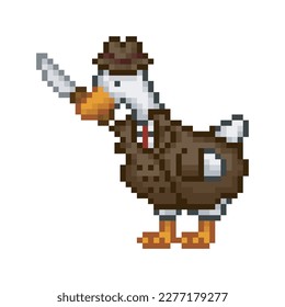 Psycho goose, meme pixel art