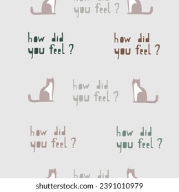 Psychoanalysis. How did you feel? Seamless vector pattern. It can be used for any print.