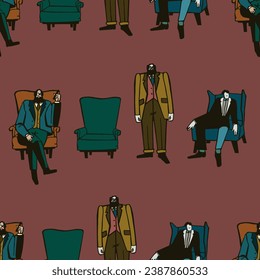 Psychoanalysis. Seamless vector pattern. It can be used for any print.