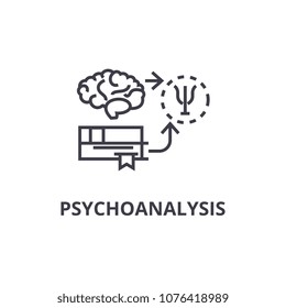 psychoanalysis thin line icon, sign, symbol, illustation, linear concept, vector 