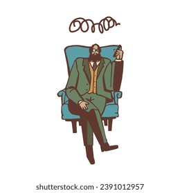 Psychoanalysis. Vector illustration. It can be used for any print. 