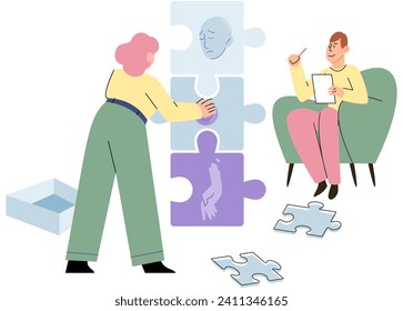 Psychoanalysis vector illustration. Psychoanalysis delves into depths persons mind, unraveling complexities in their psyche Consultation with mental health professionals offers guidance and support