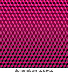 Psychodelic Abstract 3D Dark Violet Lilac Background from Cubes
