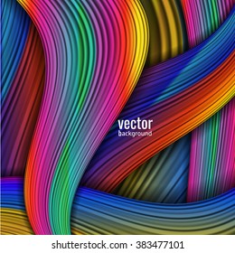 psychodelic, rainbow colored curly wave floral flow abstract design laptop wallpaper. Vector digital illustration pattern, web page design element, orange, blue, 